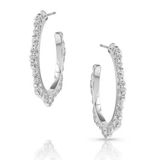 Montana Silversmiths Floral Edge Hoop Earrings - ER5713