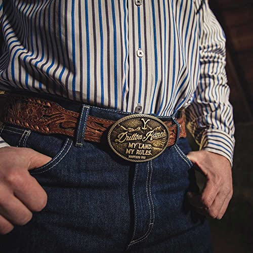 Montana Silversmiths Officially Licensed Yellowstone Attitude Belt Buckle (My Rules Yellowstone)