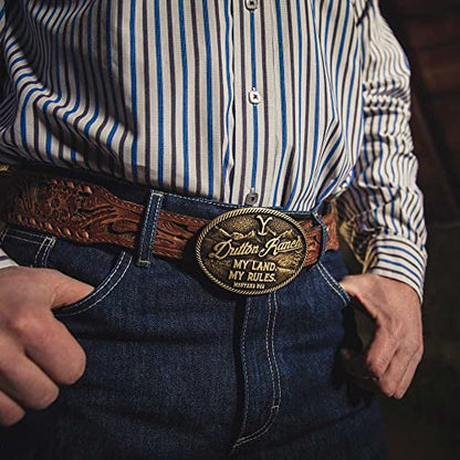 Montana Silversmiths Officially Licensed Yellowstone Attitude Belt Buckle (My Rules Yellowstone)