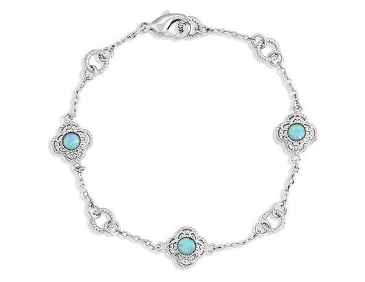 Montana Silversmiths Women's Chasing Opals Silver Charm Bracelet Silver One Size