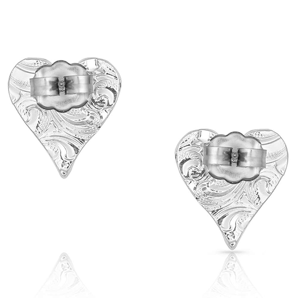 Montana Silversmiths Women's Just My Heart Earrings Silver One Size