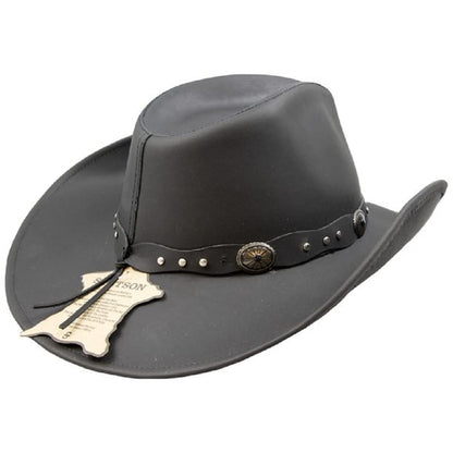 Stetson Men's Cowboy, Black Leather, Small