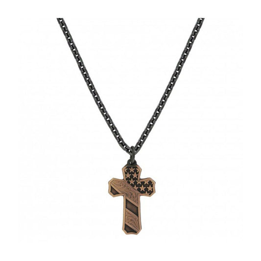 Montana Silversmiths Faded Glory Cross Necklace - NC3771BLB