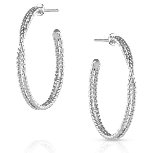 Montana Silversmiths Western Inspired Post Back Hoop Earrings (Wrapped Around You)