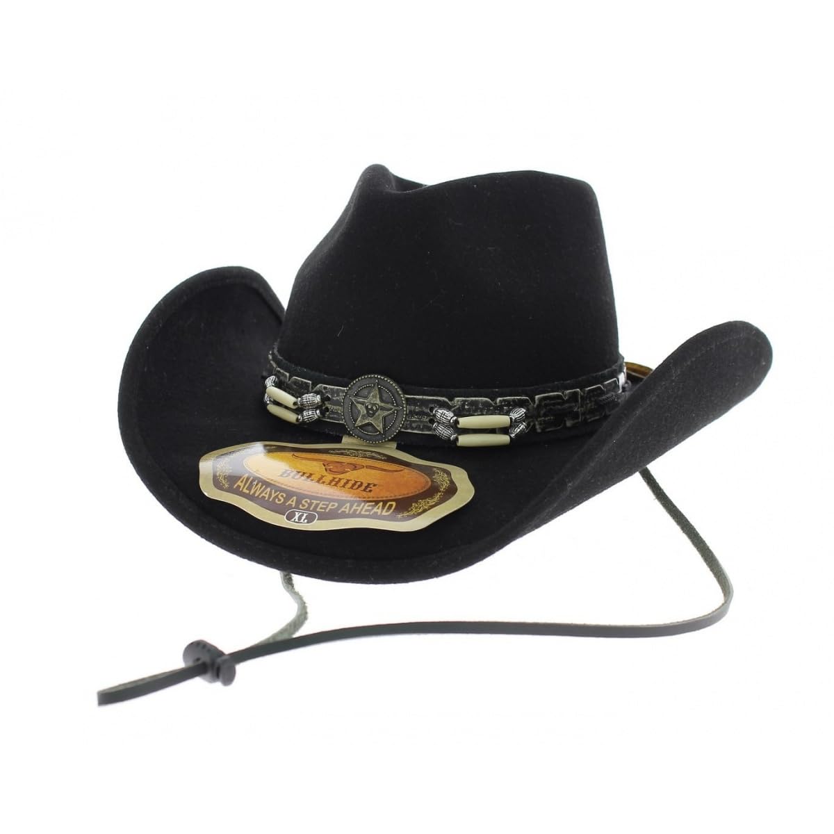 Skynard Pinchfront Wool Felt Western Cowboy with Bead Hat Band - Small