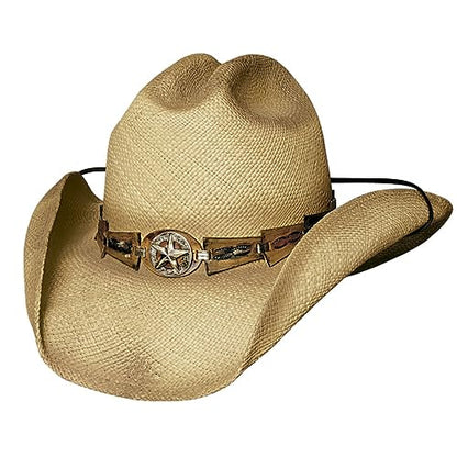 Montecarlo Bullhide Hats STAR CENTRAL Genuine Panama Straw Cowboy Western Hat