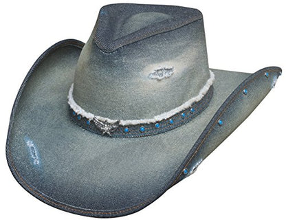 Bullhide Montecarlo Hats Silver Wings Denim Western Cowboy Hat