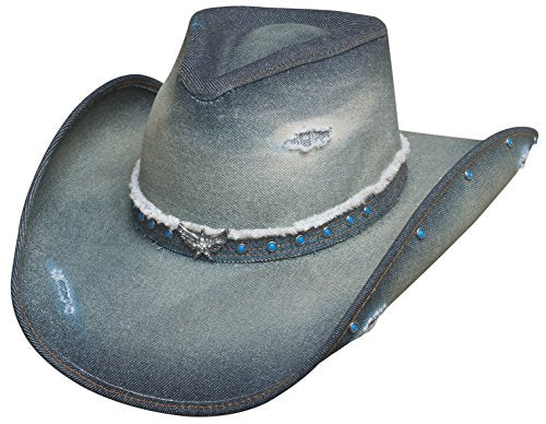 Bullhide Montecarlo Hats Silver Wings Denim Western Cowboy Hat