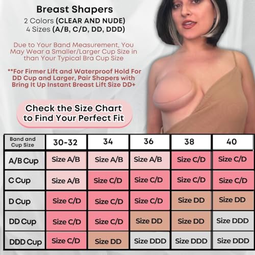 Push Up Sticky Bra, Breast Lifters, Breast Shaper, Adhesive Bra, Nipple Cover, Pasty, Cup Size A and B, Clear