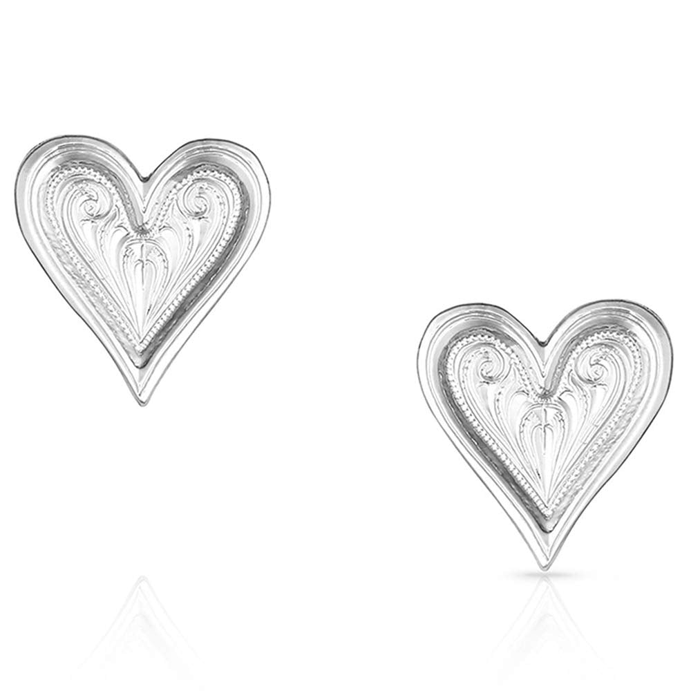 Montana Silversmiths Women's Just My Heart Earrings Silver One Size