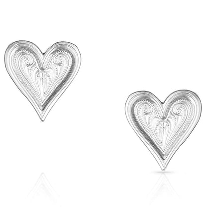 Montana Silversmiths Women's Just My Heart Earrings Silver One Size