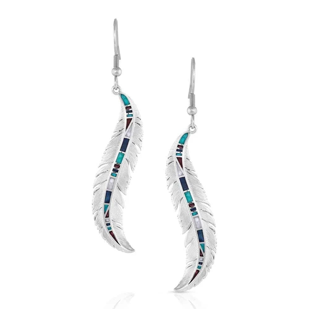 Montana Silversmiths Women's Breaking Trail Feather Earrings Silver One Size