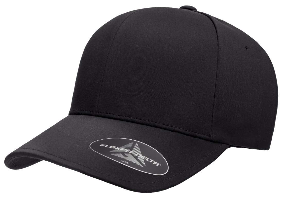 Flexfit Men's Delta Seamless Cap, Black, L/XL