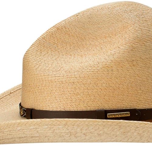 Stetson Calhoun Men's Palm Leaf Straw Cowboy Hat Gus Crown