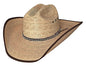 Montecarlo Bullhide Hats Wide Open 15X Palm Leaf Straw Cowboy Western Hat (7 5/8)