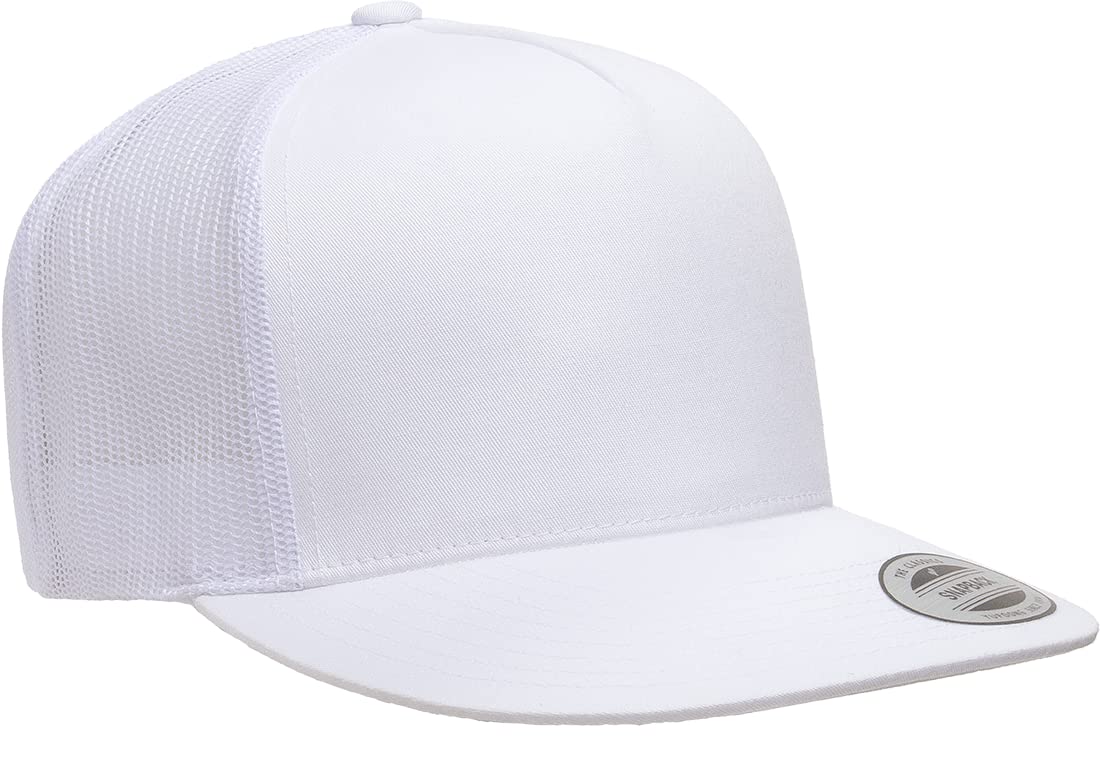 Flexfit Adjustable Snapback Classic Trucker Hat 6006 (White) XX-Large