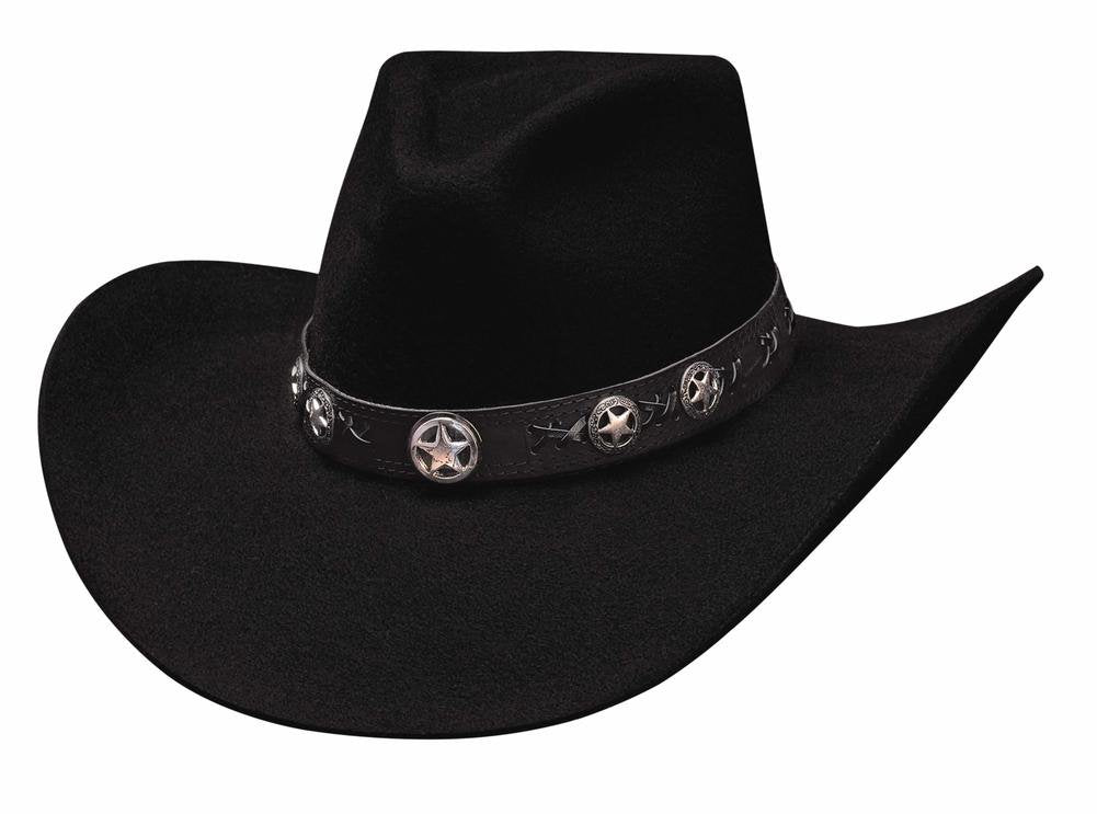 Montecarlo / Bullhide Hats - STAR STUDDED 4X Premium Wool Western Cowboy Hat - Black (7-1/8)