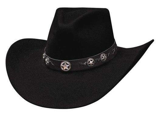 Montecarlo / Bullhide Hats - STAR STUDDED 4X Premium Wool Western Cowboy Hat - Black (7-3/8)