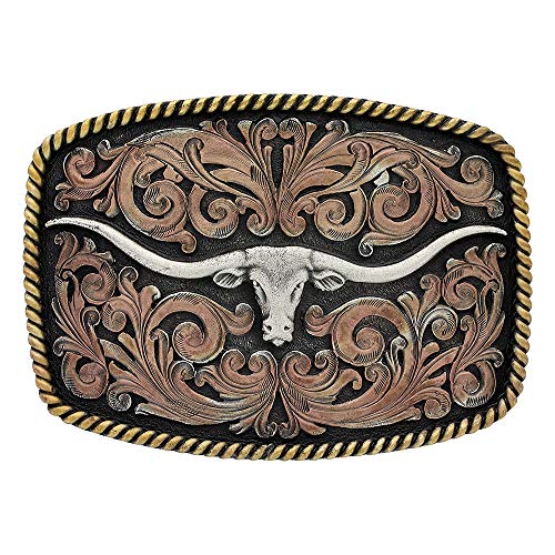 Montana Silversmiths Longhorn Collection Western Attitude Belt Buckle