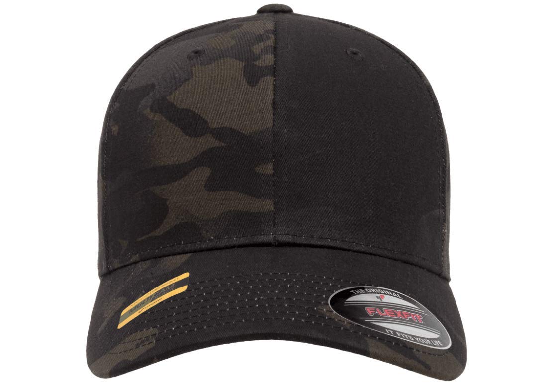 Flexfit Multicam Camo 6 Panel Baseball Cap Officially Licensed Multi-Cam Pattern (XX-Large, Multicam Black)