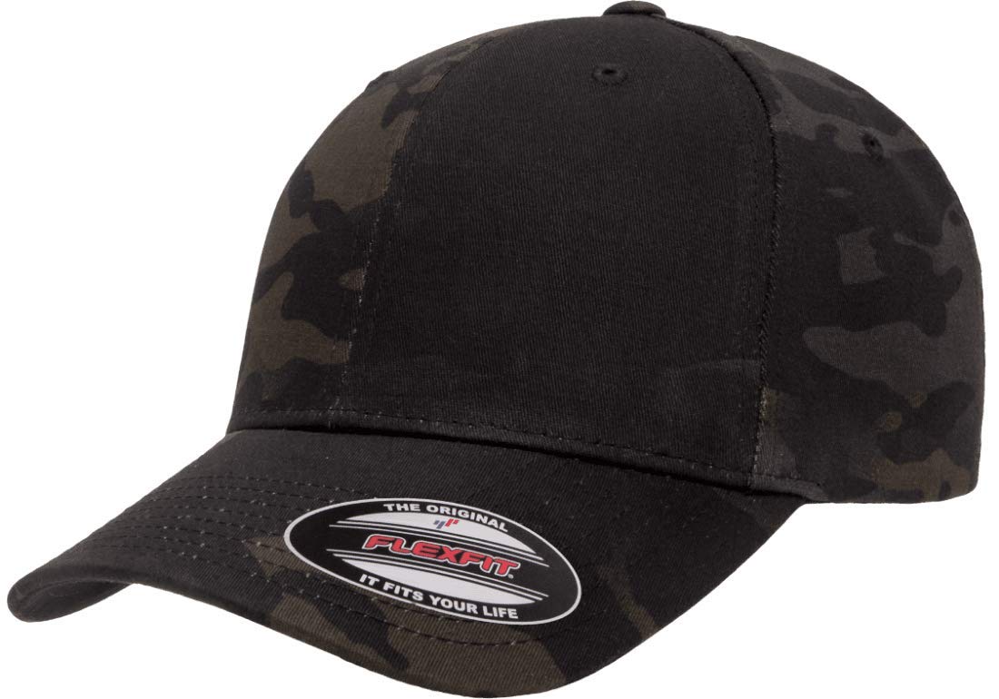 Flexfit Men's Athletic Baseball Fitted Cap, Multicam Black, XXL