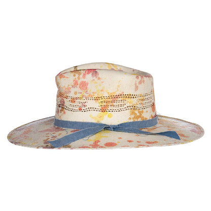 Charlie 1 Horse Hats Womens Big Splash Splattered 3 3/4 Brim Straw Fashion Hat XL Multi