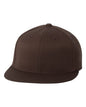 Flexfit The Hat Pros Premium 210 Fitted Flat Brim Baseball Hat w/THP No Sweat Headliner Brown