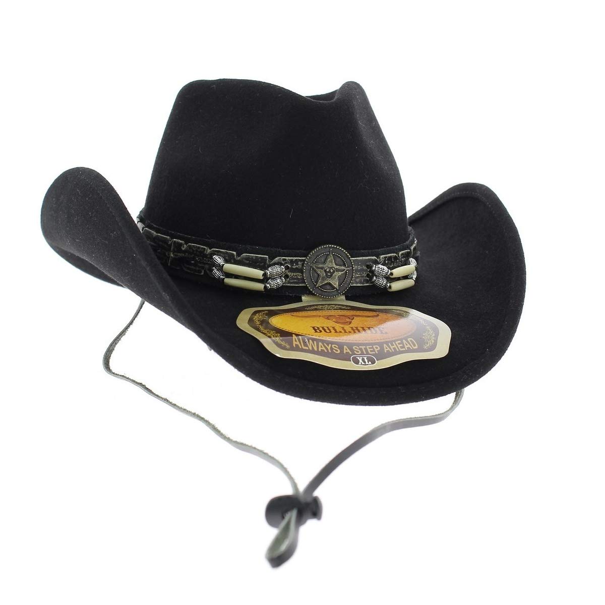 Skynard Pinchfront Wool Felt Western Cowboy with Bead Hat Band - Small