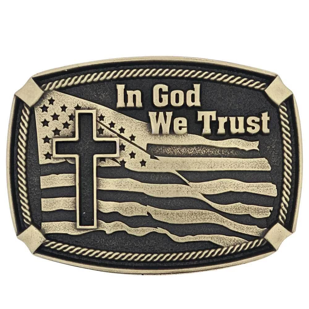 Montana Silversmiths Unisex In God We Trust Heritage Attitude Buckle Brown One Size