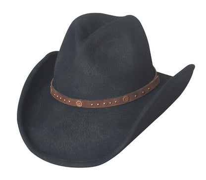 Bullhide Hats 0667Bl Cowboy Collection Rusted Iron Medium Black Cowboy Hat