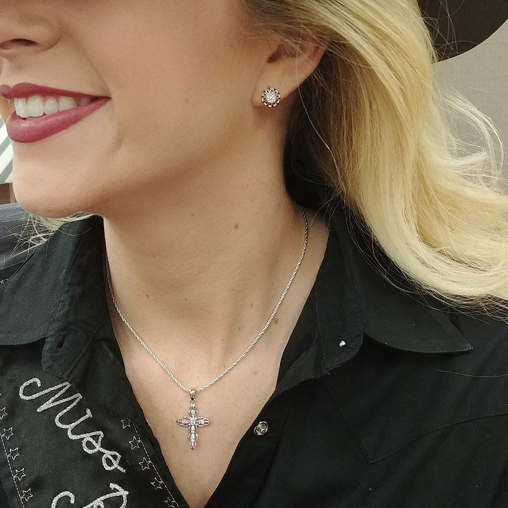 Montana Silversmiths Women's Against The Light Cross Necklace Silver One Size