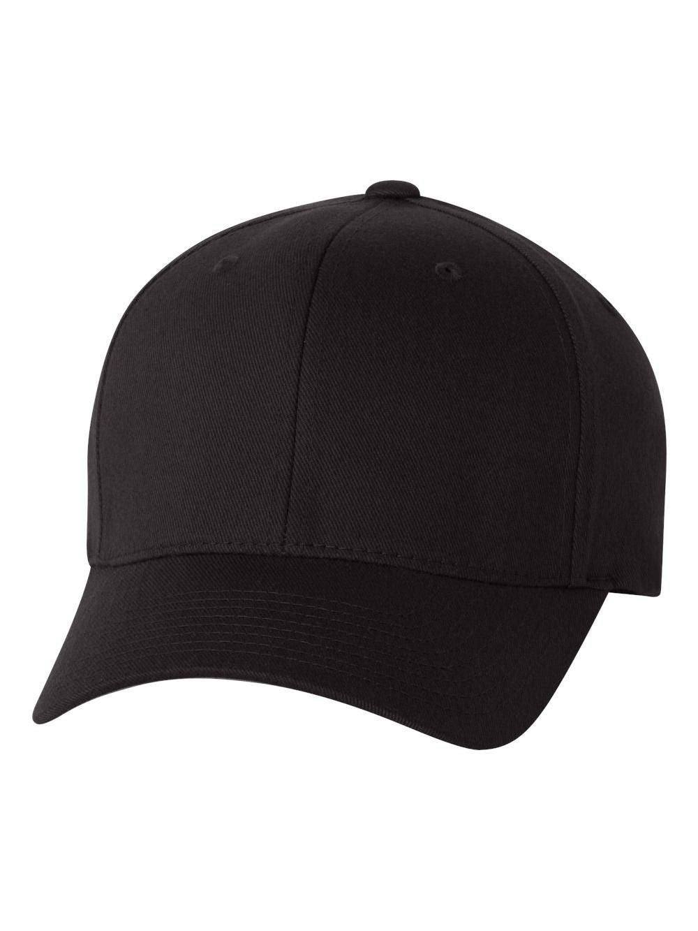 Flexfit 6277 Wooly Combed Twill Cap (Adult XXL (7 3/8" - 8"), Black)