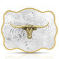 Montana Silversmiths Western Lifestyle Texas/Longhorn Made in the USA Buckle (Bold Engraved Scalloped)