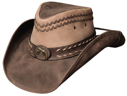 Bullhide Women's Hideout Leather Hat Brown Small