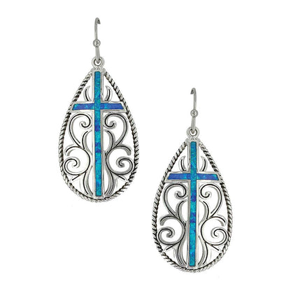 Montana Silversmiths Cross Dangle Earrings (Filigree Water Lights)