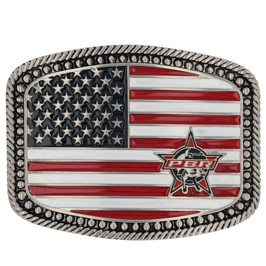 Montana Silversmiths Unisex Pbr American Pride Belt Buckle Multi One Size