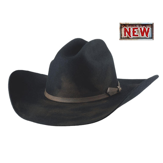 Bullhide Rodeo Round Up Felt Collection Kayce 4X Cowboy Black Hat in Size 7 1/2