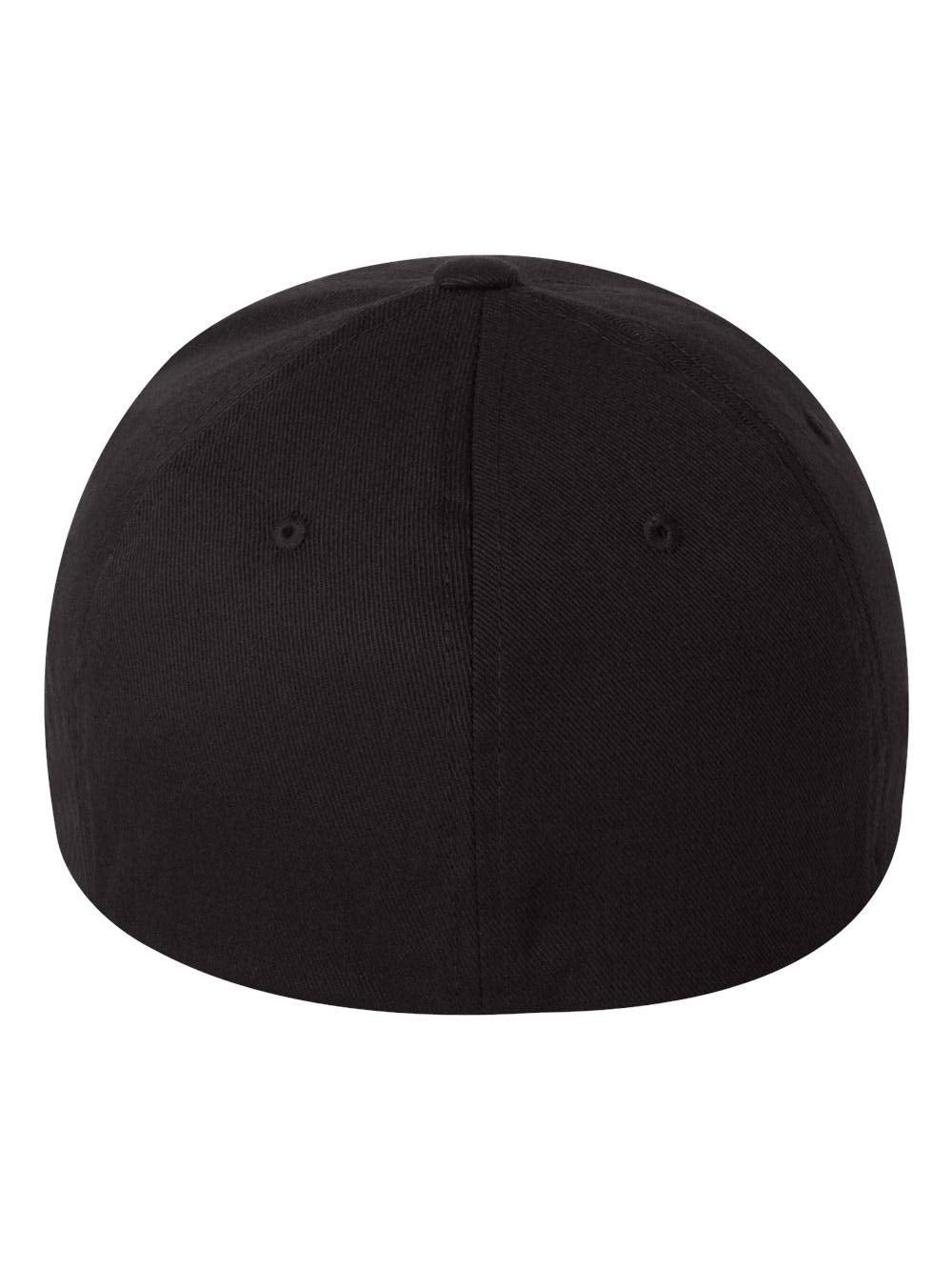 Flexfit 6277 Wooly Combed Twill Cap (Adult XXL (7 3/8" - 8"), Black)