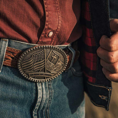 Montana Silversmiths We Trust Attitude Buckle - A992S