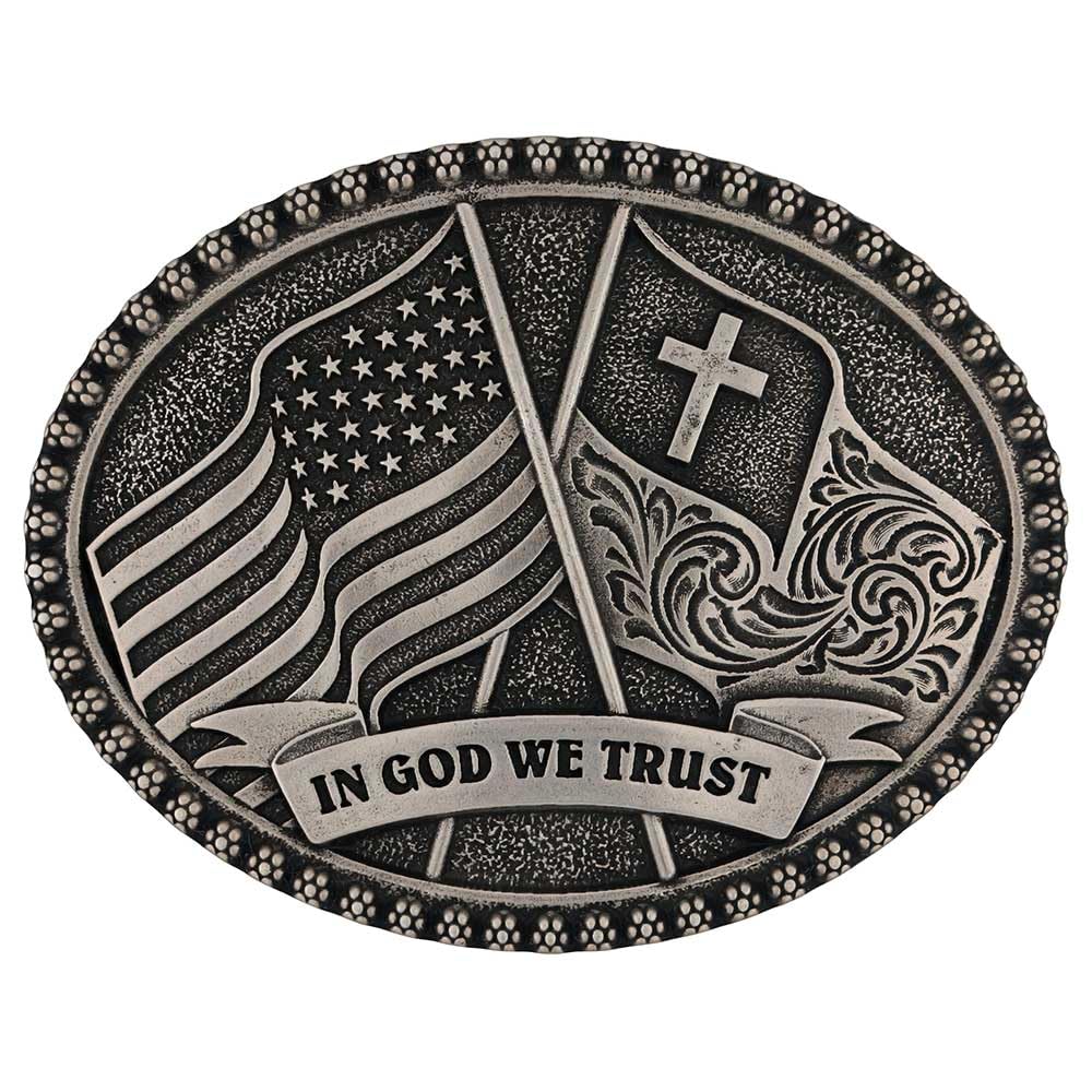 Montana Silversmiths We Trust Attitude Buckle - A992S