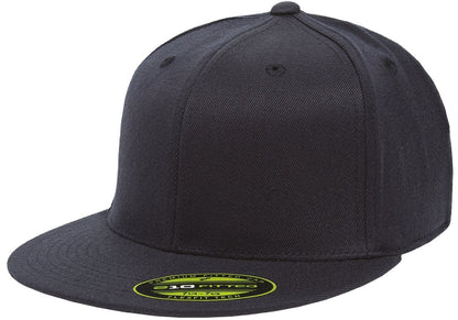 Flexfit Original Blank Flatbill Premium Fitted 210 Hat Cap Flex Fit Flat Bill Small/Medium - Dark Navy