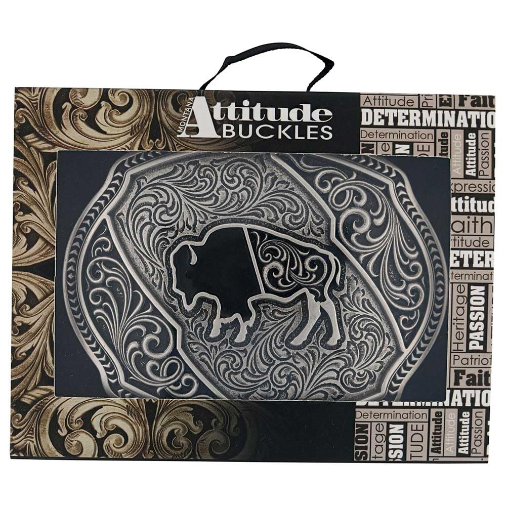 Montana Silversmiths Buffalo Roam Attitude Buckle - A987S