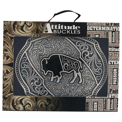 Montana Silversmiths Buffalo Roam Attitude Buckle - A987S