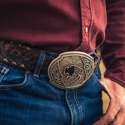 Montana Silversmiths Buffalo Roam Attitude Buckle - A987S