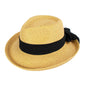 Peter Grimm Women's Olivia Resort Packable Summer Toyo Straw Beach Fedora Hat, Tan