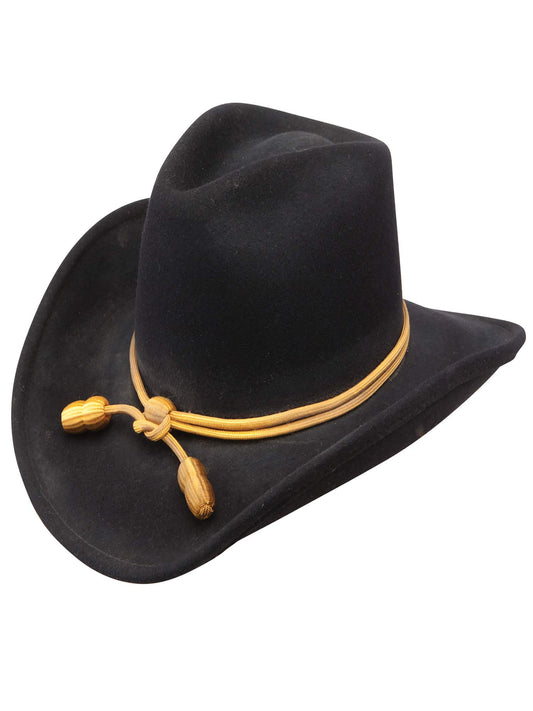 Stetson Men's Fort Crushable Wool Braided Military Acon Hatband Western Cowboy Hat- Black-Small