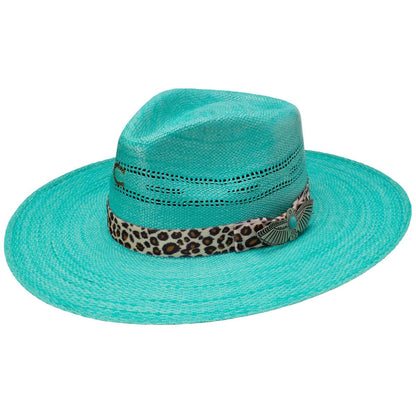 Charlie 1 Horse Hats Womens CSRTMW-3436TQ Charlie 1 Horse Right Meow 3 3/4` Straw Fashion Hat XL Turquoise