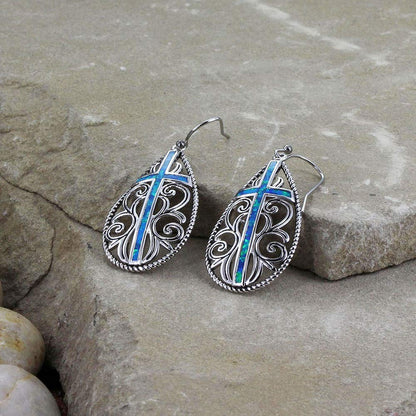 Montana Silversmiths Cross Dangle Earrings (Filigree Water Lights)
