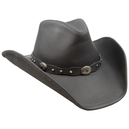 Stetson Men's Cowboy, Black Leather, Medium