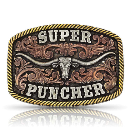 Montana Silversmiths Men's Dale Brisby Super Puncher Longhorn Buckle Silver One Size